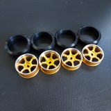 XRX TE37M-Gold +1 offset 8.5mm and 11.5mm Tires D22 /Rims Set (4pcs 22mm Spec)